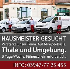 Hausmeister Thale gesucht
