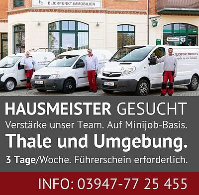 Hausmeister Thale gesucht