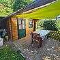 Terrasse am Holzbungalow